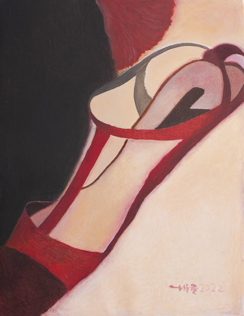 红色鞋 布面油画 65×50cm 2022