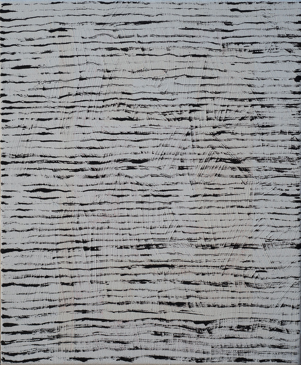 白色笔触基地底上枯线 布面油彩 25X30cm 2019