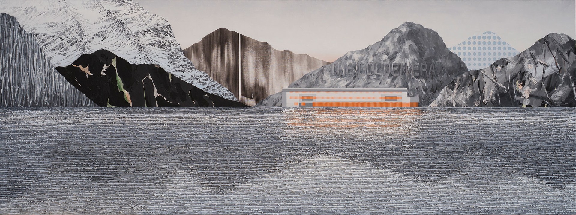 在理想主义的余晖中摇曳 布面油彩 100x280cm 2020
