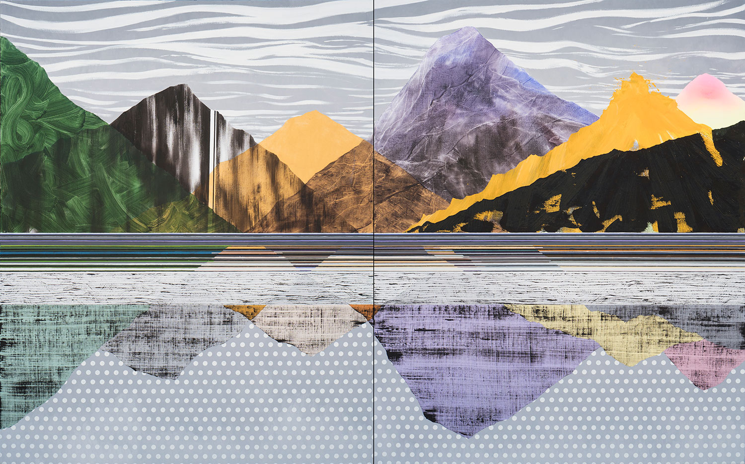 穿行在山谷中 布面油彩 150x240cm 2022