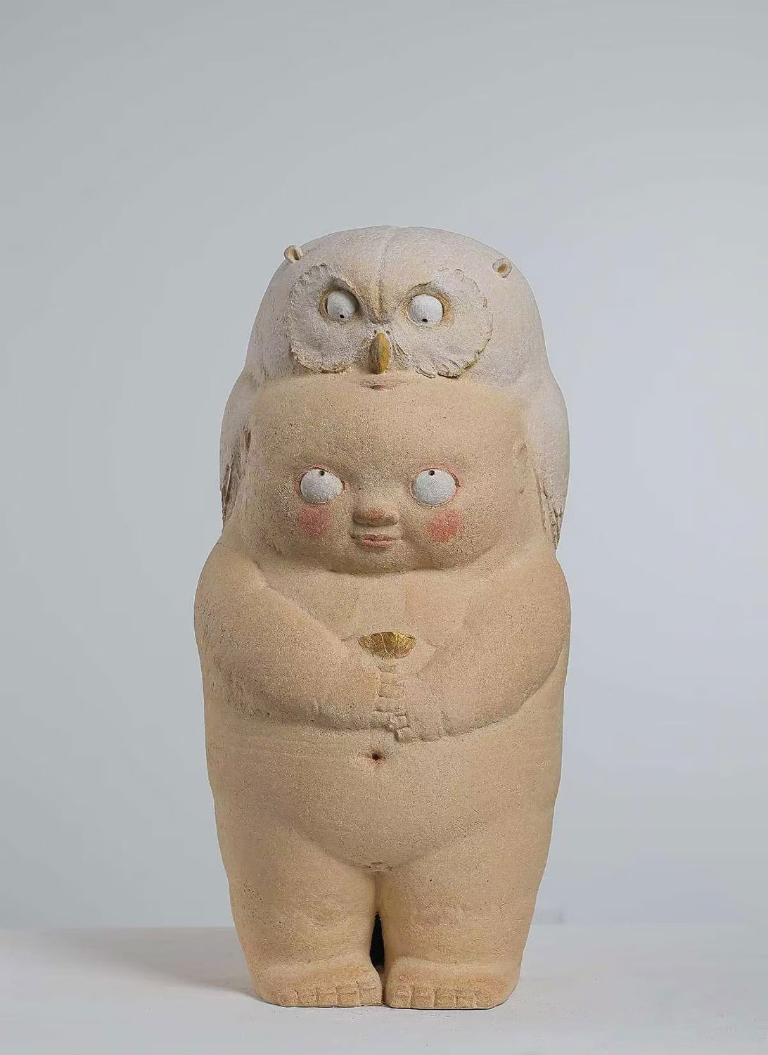 鸮与人2 陶 32x33x66cm 2021